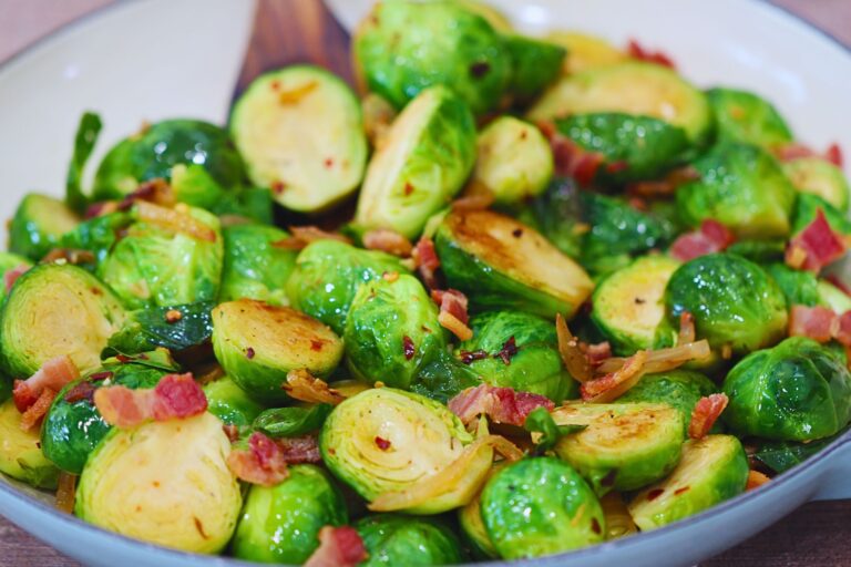 Pan-Roasted Brussels Sprouts With Bacon