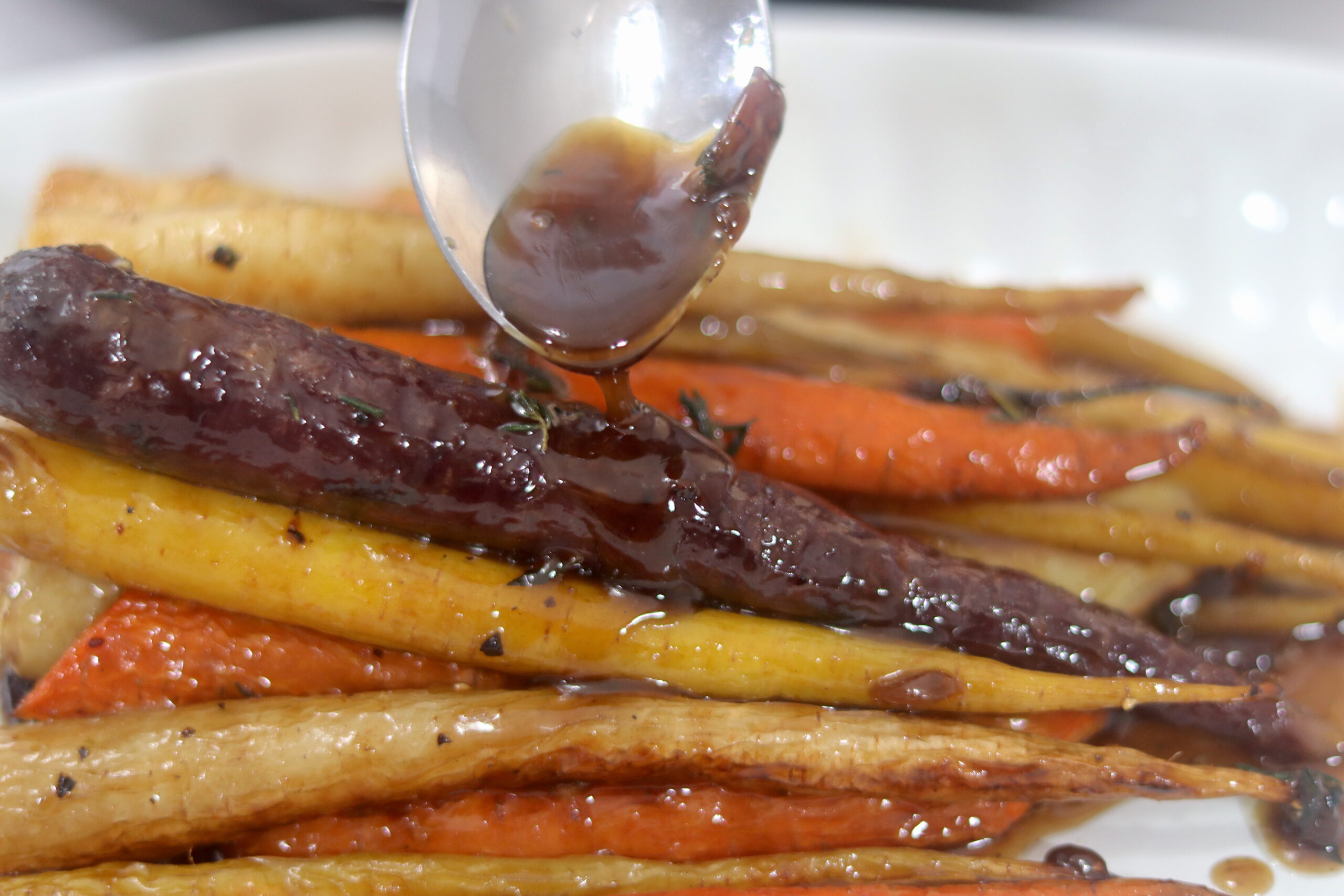 Roasted Carrots With Whiskey Maple Glaze