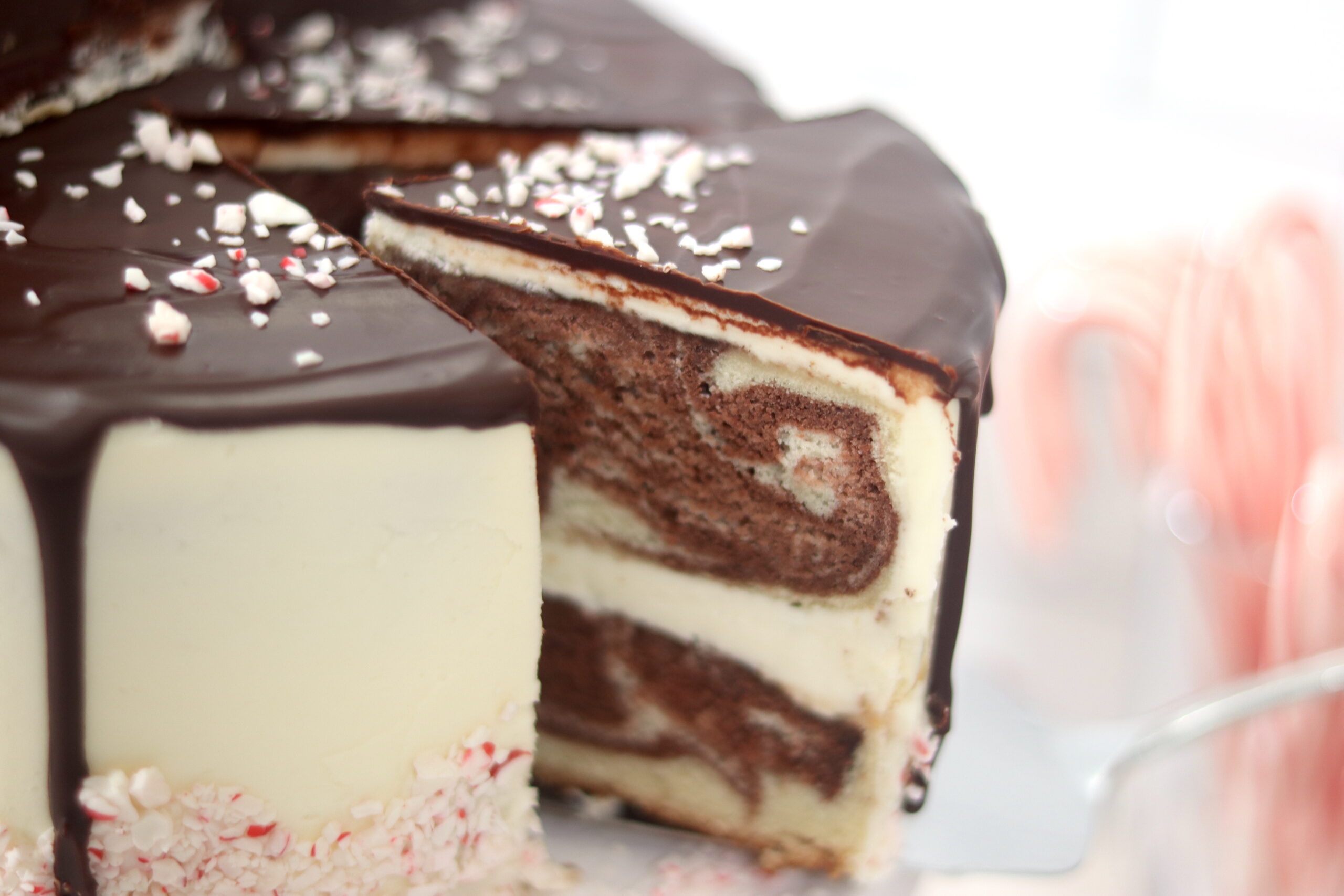 Chocolate Marble Peppermint Cake