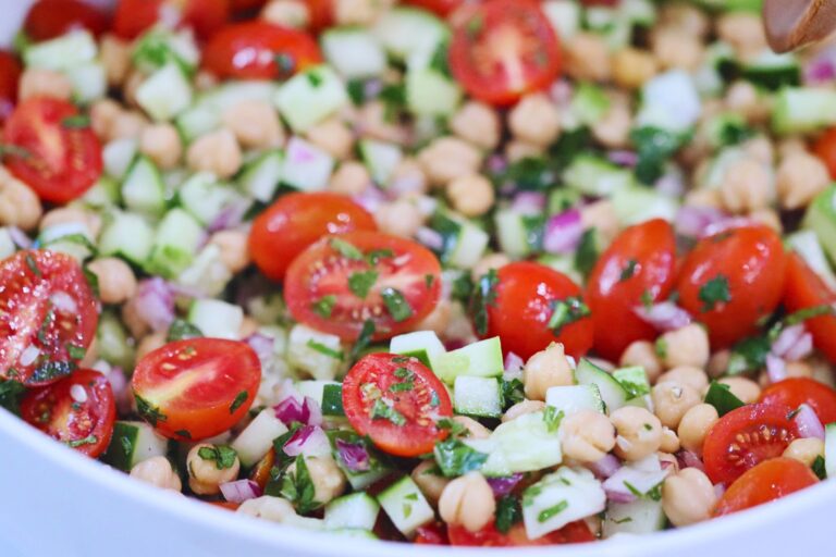 Super Easy Cucumber Chickpea Salad